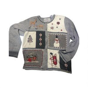 Marisa Christina Gray and Cream Festive Cardigan